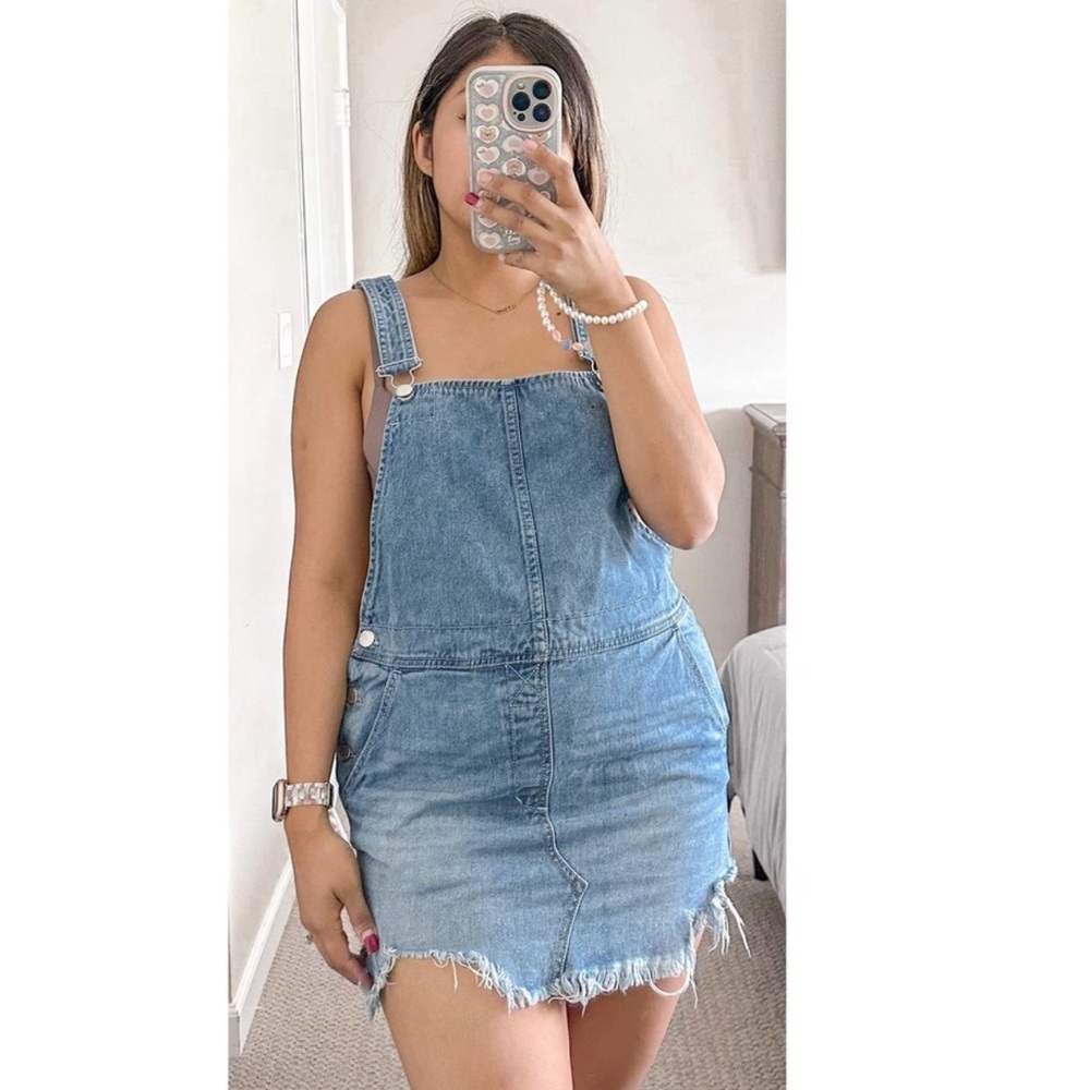 Free People Women's Blue Denim Overalls Adjustable Straps Pockets (8US)